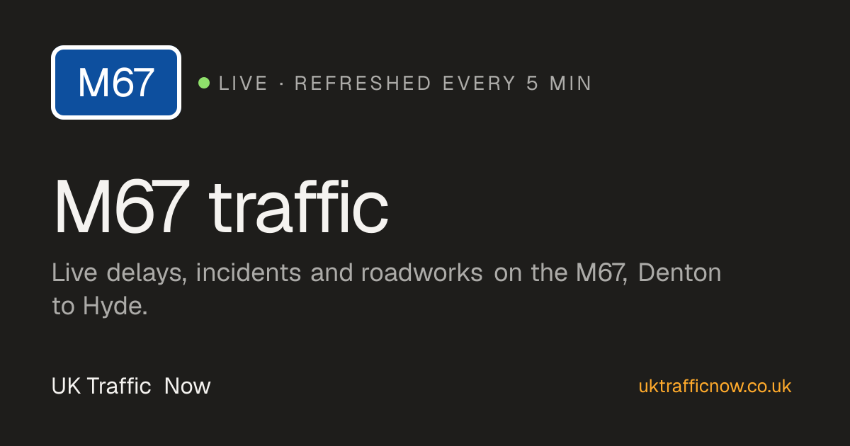 M67 traffic today: live delays and roadworks | UK Traffic Now